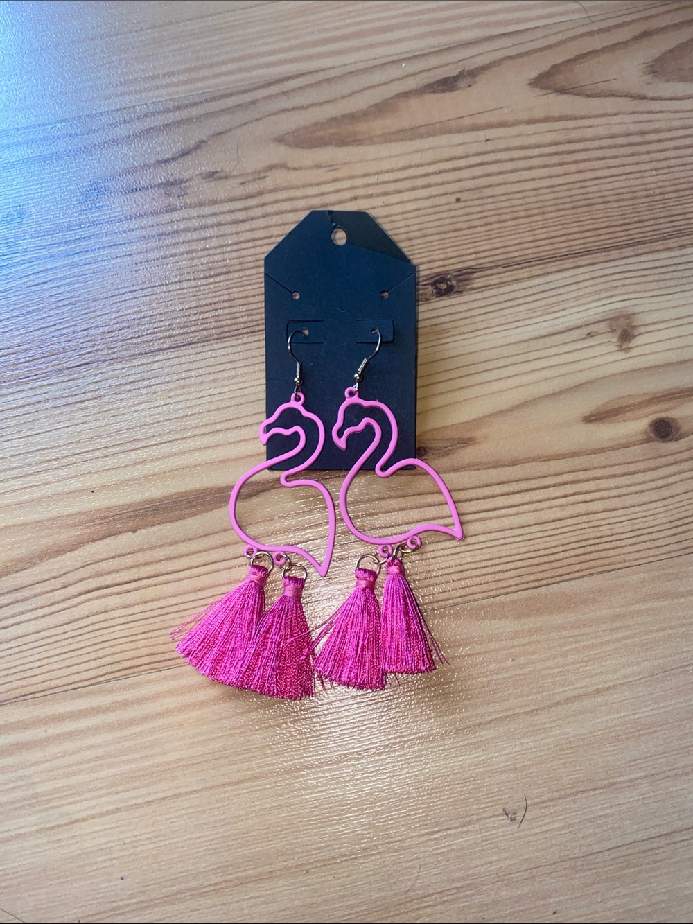 Bright Pink Flamingo Tassel Drop Earrings - Women Jewelry